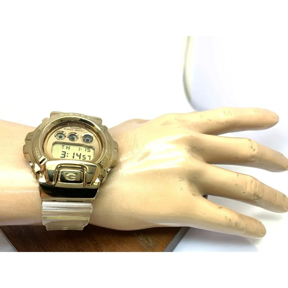 Casio Men's Watch G-Shock GM6900SG Gold Clear Resin Digital 48mm Sport 3230 - Picture 4 of 14